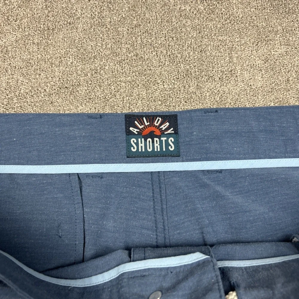 Faherty ALL DAY Shorts Performance Outdoor Chino 38 x 9 Blue Beach Casual Mens